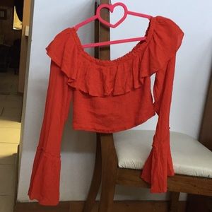 super cute red crop top 😍😊